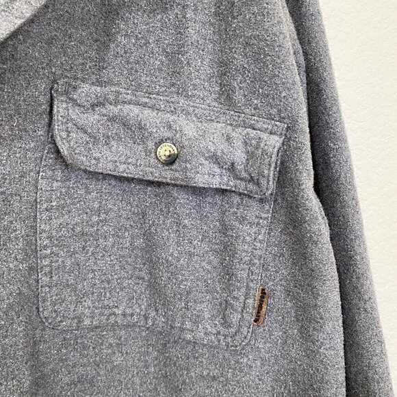 Legendary White Tails 2XT Buck Camp Flannel Shirt Gray With Tan Corduroy Trim - Picture 3 of 7